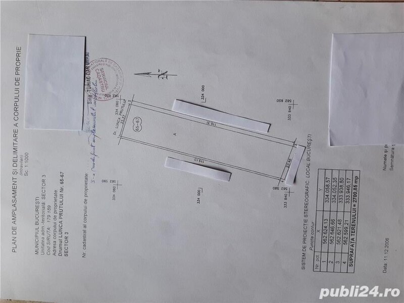 Lunca Prutului nr. 65, sector 3, vand teren intravilan 2700 mp.